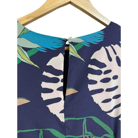 Vilagallo Womens Silk Floral Print 3/4 Sleeve Boho Shift Dress Casual Size 36 - Picture 4 of 9